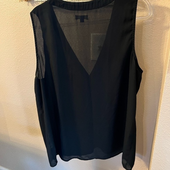 14th and union sheer black tank top v neck - Picture 3 of 4